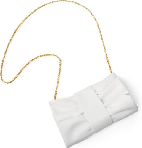 Miniatura 8 de Elegante bolso de mano con lazo para mujer, suave y plisado, bolsa de noche de poliuretano con cadena desmontable para fiesta de graduación, boda