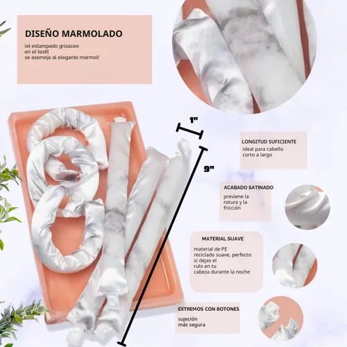 Miniatura 2 de Kitsch Rodillos de almohada de satén, rizador de pelo sin calor, rizos sin calor durante la noche, varillas rizadoras flexibles para cabello largo