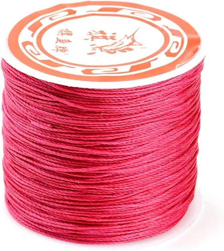 Miniatura 25 de Cordón de poliéster encerado de 119 yardas de 0.020 in, cuentas gruesas y coloridas pulseras de hilo trenzado para macramé para fabricación