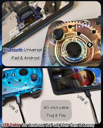 Miniatura 5 de Wzuicov Multi-Platform Game Controller with RGB & Dual-Mode Bluetooth & Wired Connection, Wireless Gamepad for Switch/Switch 2/iOS/Android/PC/TV