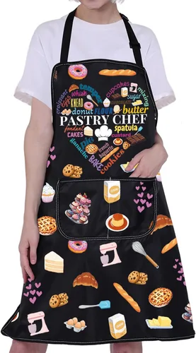 Miniatura 6 de CMNIM Delantal de chef pastelero, regalo de panadero, delantal de cocina para repostería, regalo de graduación para estudiantes culinarios, regalo