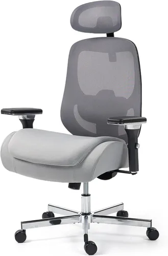 Miniatura 12 de Silla de oficina grande y alta resistente con brazos abatibles, silla ejecutiva ergonómica de escritorio para el hogar de 450 libras con asiento