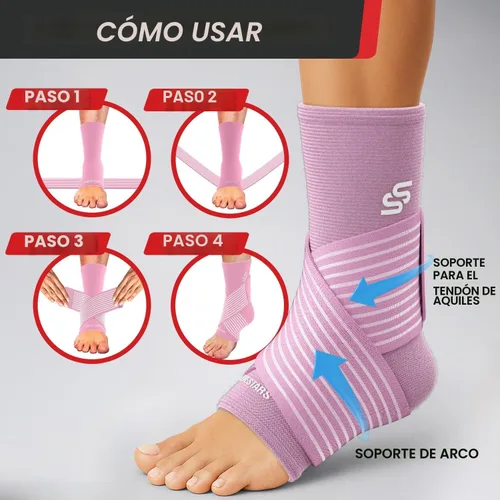 Miniatura 8 de Tobillera Sleeve Stars para mujeres y hombres, tobillera para esguince de tobillo, manga de compresión para alivio de la fascitis plantar, soporte