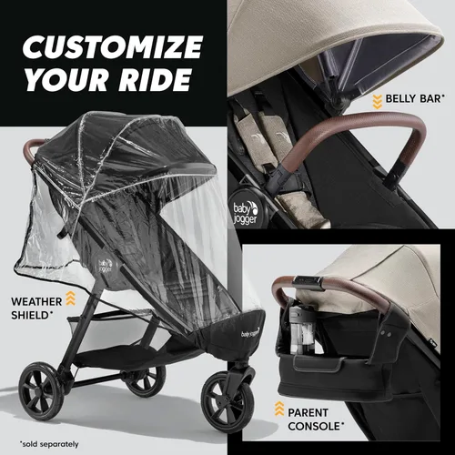 Miniatura 7 de Baby Jogger City Mini GT3 - Cochecito todo terreno con neumáticos de goma Forever Air y suspensión para todas las ruedas con hebilla magnética