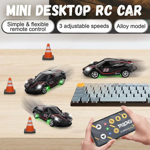 Miniatura 2 de SASBSC 1/64 Mini auto a control remoto de juguete para niños de 4 a 7 años de 8 a 12 años, 2.4 GHz con aplicación pequeña y autos de control remoto
