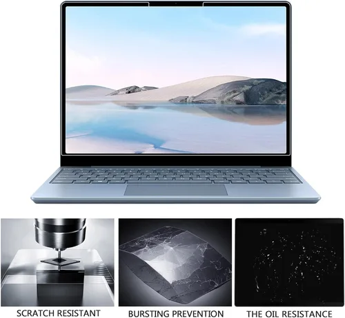 Miniatura 4 de Adeway Protector de pantalla de vidrio templado para Surface Laptop Go 2 de 12.4 pulgadas 2022, dureza 9H, resistente a arañazos, transparente HD