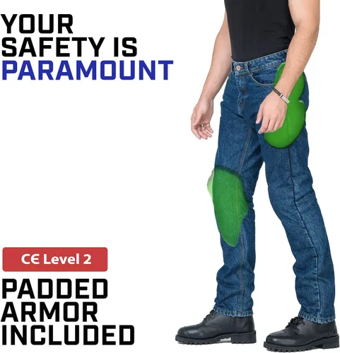 Miniatura 6 de WICKED STOCK Pantalones de motociclismo para hombre con protección CE LEVEL2 - Azul oscuro Azul claro
