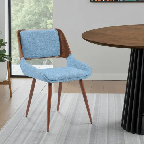 Miniatura 13 de Armen Living Silla de comedor Panda en tela gris y acabado de madera de nogal, 25 pulgadas de profundidad x 20 pulgadas de ancho x 31 pulgadas