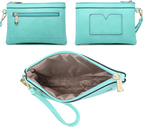 Miniatura 5 de Dasein Bolsos de mano para mujer, bolso de hombro de cuero vegano, bolso de trabajo para mujer con bolso a juego, Marrón