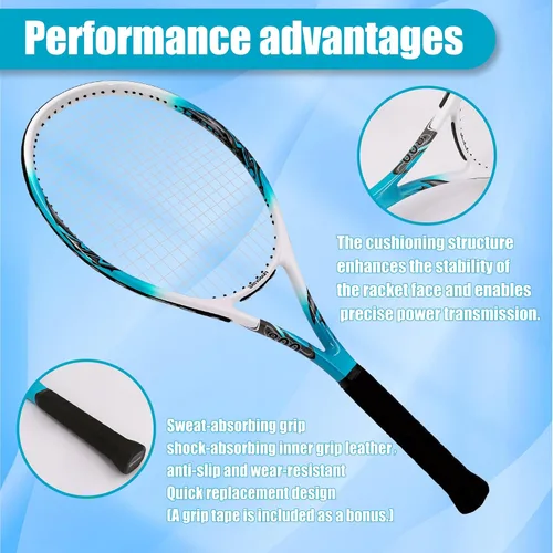 Miniatura 4 de Senston 27 inch Tennis Racket for Adults 1 Pack Tennis Racket Set Tennis Overgrip, Vibration Damper