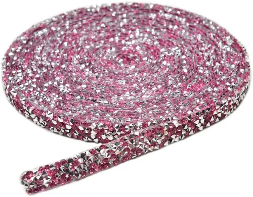 Miniatura 10 de Cinta de diamantes de imitación AB de 5 yardas, cinta brillante para planchar con diamantes de imitación para planchar, rollo de malla de resina