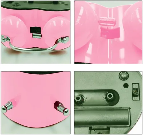 Miniatura 6 de SHISEDECO 3 Pulgadas Lindo Reloj Despertador de Campanas Gemelas Silencioso Analógico de Cuarzo con Luz Nocturna, Operado a Batería para Niños, Rosa
