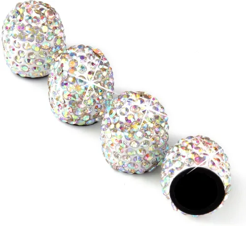 Tapas de vástago de válvula de neumático Bling para automóvil, 4 piezas universales brillantes para válvulas de aire de neumáticos, tapas de Con
