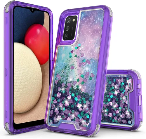 Hybird 3 en 1 compatible con Samsung Galaxy A52, diseño gráfico degradado de arena movediza líquida flotante funda protectora para Samsung Galaxy