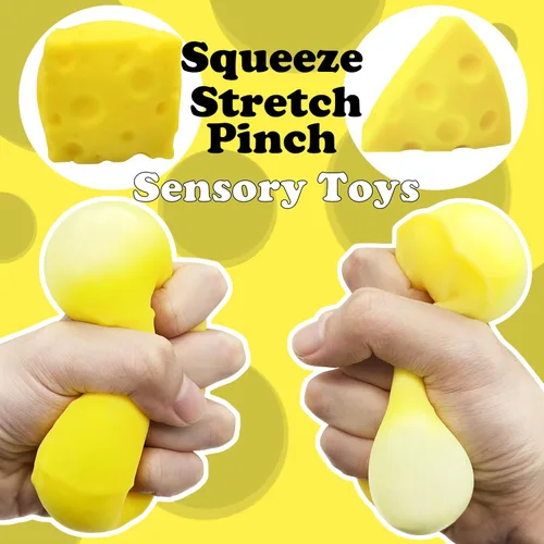 Miniatura 4 de ZTATU Juguetes sensoriales para ansiedad de queso, para adultos (2 unidades), juguetes sensoriales para aliviar el estrés, regalos de fiesta