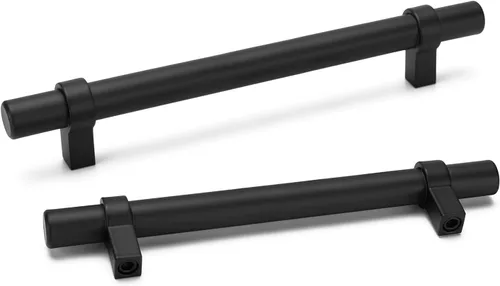 Peaha - Manijas para armario de cocina, color negro mate, estilo contemporáneo, 12 piezas, para jalar los cajones del tocador
