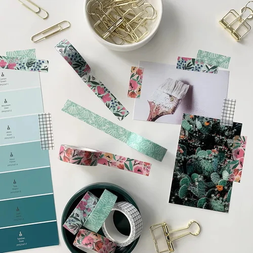Miniatura 3 de ZYNSHE - Juego de 12 rollos de cinta adhesiva washi de 15 mm de ancho, cinta decorativa linda para diario, álbum de recortes, manualidades, bullet