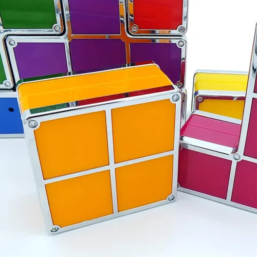 Miniatura 4 de 7 piezas apilables de luz nocturna 3D rompecabezas de juguete de 7 colores bloques mágicos de inducción entrelazados LED novedad lámpara