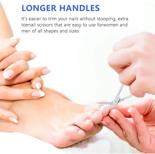 Miniatura 2 de Toenail Scissors,Long Handled Toenail Scissors Clippers For Thick Toe Nails Handle Unique Design Ergonomic Cuticle Scissor Ingrown Toenail File