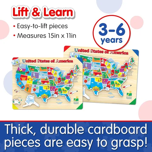 Miniatura 3 de El viaje de aprendizaje Lift & aprender EE. UU. Mapa Puzzle