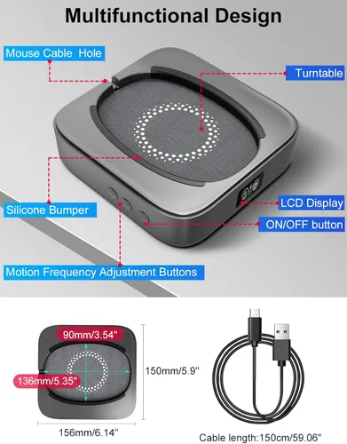 Miniatura 9 de Meatanty Mover de Ratón Indetectable, Dispositivo de Jiggle de Ratón Supersilencioso Se Mueve Al Azar, Agitador Sacudidor Automático Risueño