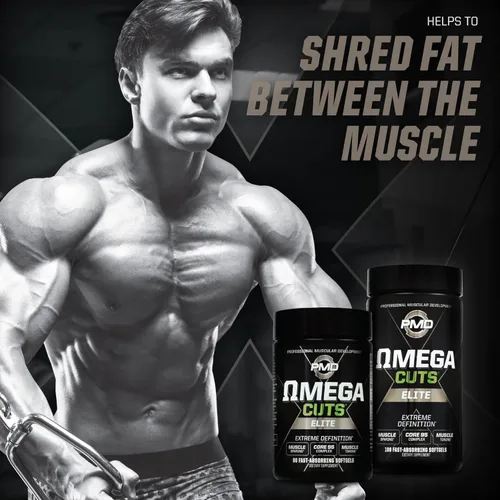 Miniatura 3 de PMD Sports Omega Cuts Elite - Fórmula de definición de pérdida de grasa muscular - Ácidos grasos Omega, MCT y CLA para definición muscular