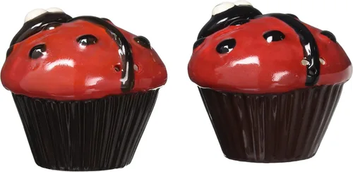 Miniatura 2 de Appletree Design Ladybug Cupcake - Juego de sal y pimienta, 2-3/8 pulgadas