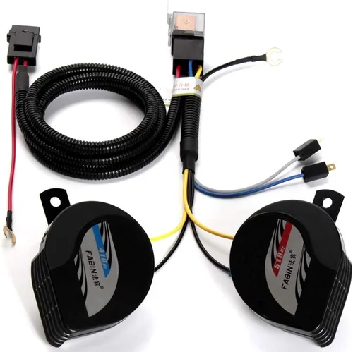 Miniatura 3 de FARBIN Bocina compacta de 12 V, bocinas de coche fuertes de doble tono, impermeables, kit de bocina de caracol eléctrica con arnés de relé universal