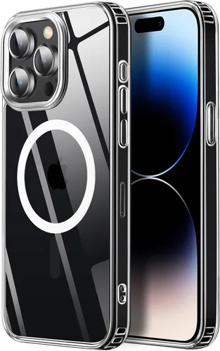 Miniatura 10 de Tigowos - Funda magnética para iPhone 15, resistente a las caídas, sensación de piel mate, a prueba de golpes, delgada, negro mate