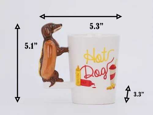 Miniatura 2 de Taza de cerámica para el hogar y la oficina, taza creativa de animales 3D de porcelana con asa para café, té, jugo, leche y agua, 13.5 onzas, taza