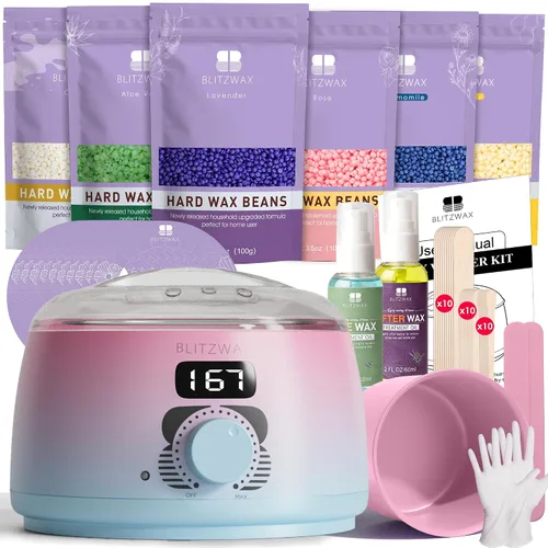 Miniatura 21 de BLITZWAX Kit de depilación brasileña y bikini para mujer, calentador de cera dura para cara, piernas y cuerpo, kit de depilación en casa, apto