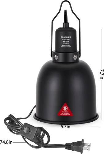 Miniatura 2 de DXOPHIEX Lámpara de Calor para Reptiles de Cúpula Profunda de 5.5 pulgadas, Accesorio de Luz para Reptiles, Accesorio de Luz UVB Máx 100W