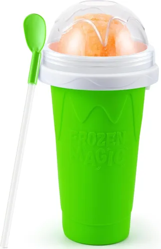 Tgosomt Taza de Granizado, Taza Mágica de Granizado Rápido Congelado, Fabricante de Helado, Cosas Divertidas y Cool (Verde)