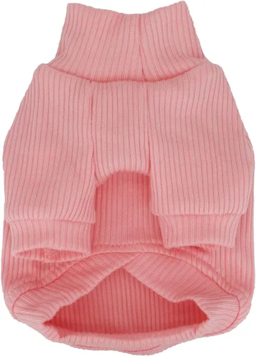 Miniatura 4 de LOPHIPETS Suéteres de cuello alto para perros pequeños, ropa para cachorros Chihuahua, rosa claro brillante, M