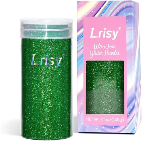 Miniatura 19 de Lrisy - Polvo holográfico de purpurina extrafina con tapa agitadora, lentejuelas con purpurina para resina epoxi, slime, vasos, uñas y artes