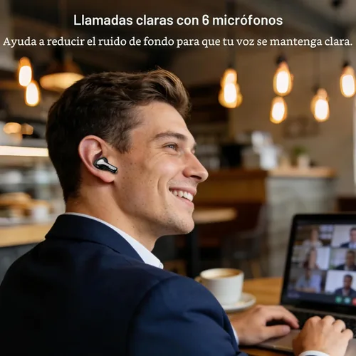 Miniatura 5 de TOZO Auriculares inalámbricos híbridos con cancelación activa de ruido con 6 micrófonos AI Clear Call Ear Buds 68H Playtime con pantalla LED, 32