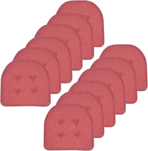 Miniatura 55 de Sweet Home Collection - Cojín de espuma viscoelástica para silla con capitoné, antideslizante, parte trasera de goma, en forma de U, 17 x 16 Piel