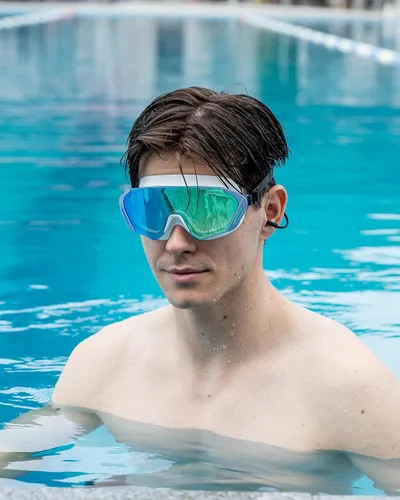 Miniatura 2 de Gafas de natación Espejo deslumbrante (rosa+blanco)