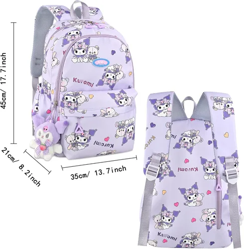 Miniatura 3 de Roffatide Dibujos animados en toda la impresión casual mochila portátil mochila bicicleta viaje senderismo mochila mochila púrpura