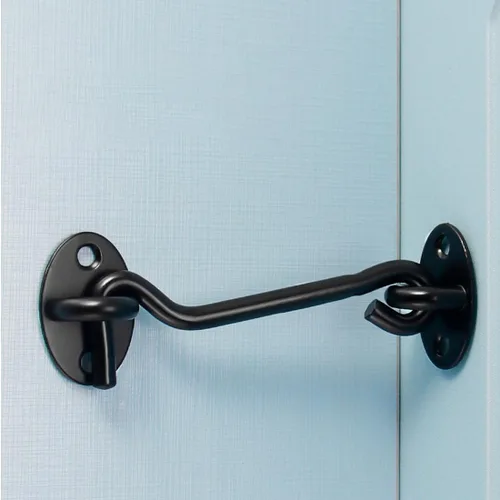 Miniatura 6 de Cerradura de puerta de granero, gancho de acero de 3 pulgadas y pestillo para puerta, color negro