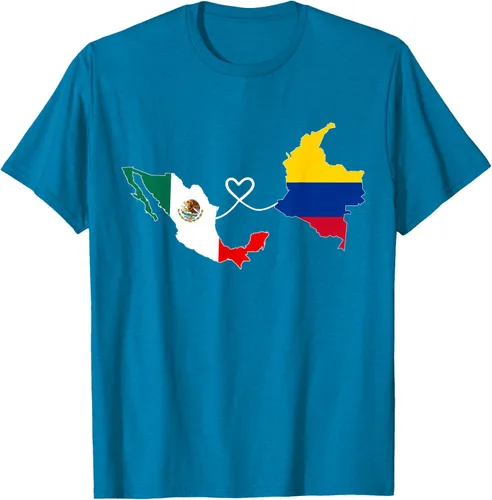 Miniatura 8 de Camiseta Half Colombian Half Mexican Flag Map DNA Mexico Colombia