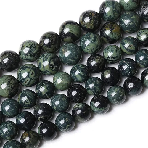 Miniatura 20 de Cuentas de jade verde chino natural, piedras preciosas, cuentas redondas sueltas para hacer joyas, pulsera DIY, collar, 8mm, 45 piezas, 15 pulgadas