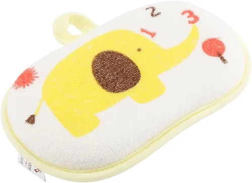 Miniatura 8 de Toalla para niños, lindo patrón de elefante bebé algodón cepillo de baño ducha toalla de baño esponja lavado frotamiento accesorio (amarillo)