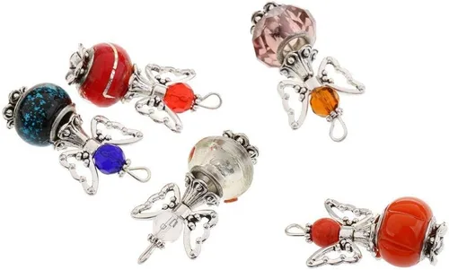 Miniatura 7 de 35 dijes de alas de ángel, colgantes de acrílico facetado, corazón de lágrima, cuentas para collares, aretes, pulseras, manualidades, fabricación
