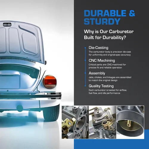 Miniatura 5 de Carburador de 34 PICT 3 compatible con Volkswagen VW Beetle Bug Super Beetle Karmann Ghia Tipo II Bus Thing 34PICT-3 para motor de doble puerto