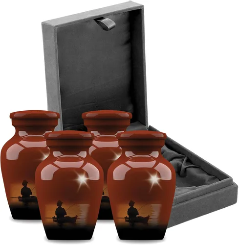 Miniatura 11 de Forever URNS - Urna funeraria de cremación para adultos con tema clásico de hombre de pesca para cenizas humanas de mujeres y hombres, 320 pulgadas