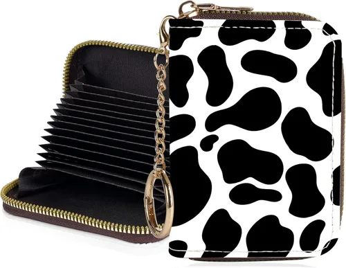 Miniatura 10 de Tarjetero de crédito para mujer, pequeña cartera RFID con cierre de llavero, bonita cartera de piel sintética, carteras para tarjetas de crédito