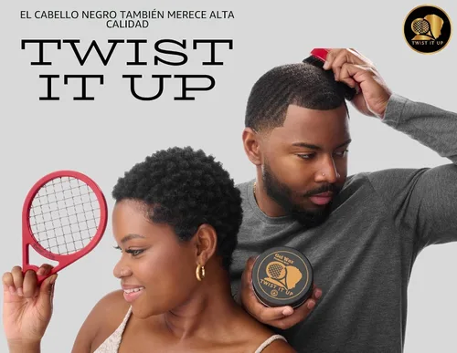 Miniatura 4 de Peine Twist It Up (Negro Bond) - Alternativa para las esponjas para el cabello, crea rizos y torciones para hombres de color, diseño de raqueta