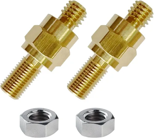 Miniatura 4 de Ampper 3/8"-16 y 3/8"-24 pernos de terminal de batería de poste lateral largo de latón, poste lateral estándar de batería extensor compatible