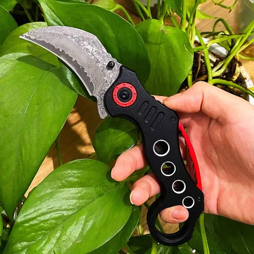 Miniatura 7 de ALBATROSS - Cuchillo de bolsillo plegable de acero Damasco para el Día del Padre, Día de la Madre y regalo de cumpleaños para él, cuchillo de garra